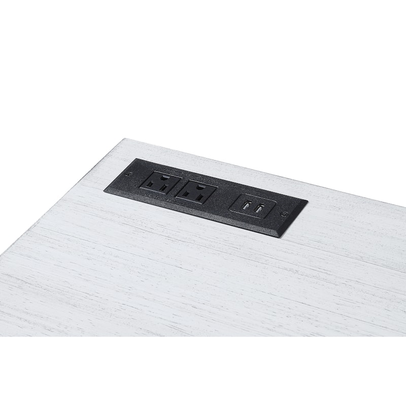 Bird Glam Metal Lift-top L-Shaped Computer Desk with USBs by Furniture of America