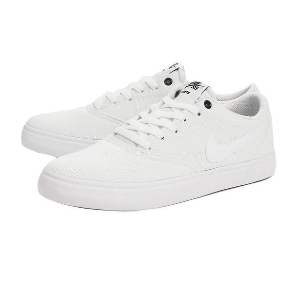 white nikes black check
