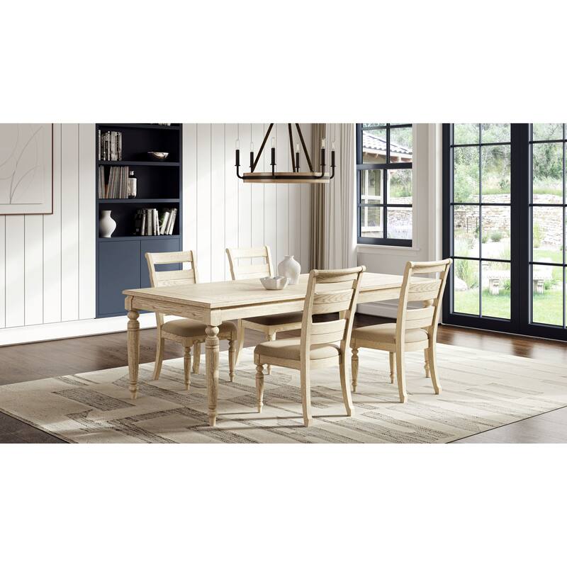 Ladder Back Side Chair - Whitewash Finish (Set of 2)