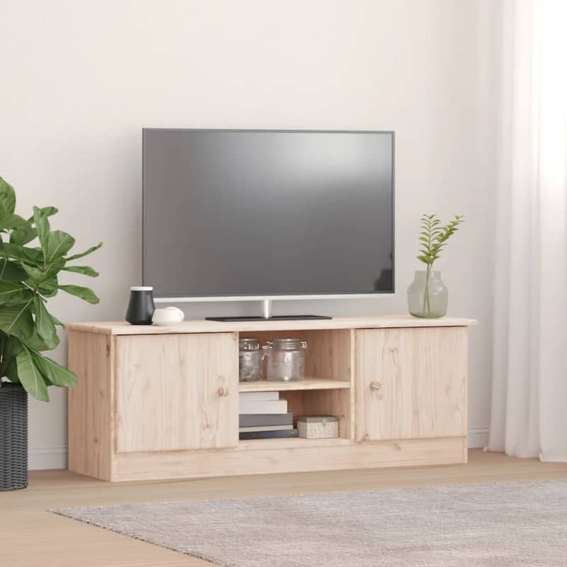 vidaXL TV Stand ALTA 44.1"x13.8"x16.1" Solid Wood Pine - 44.1" x 13.8" x 16.1"