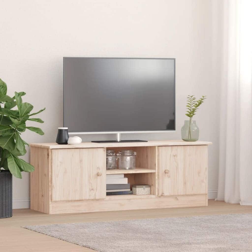 vidaXL TV Stand ALTA 44.1"x13.8"x16.1" Solid Wood Pine - 44.1" x 13.8" x 16.1"