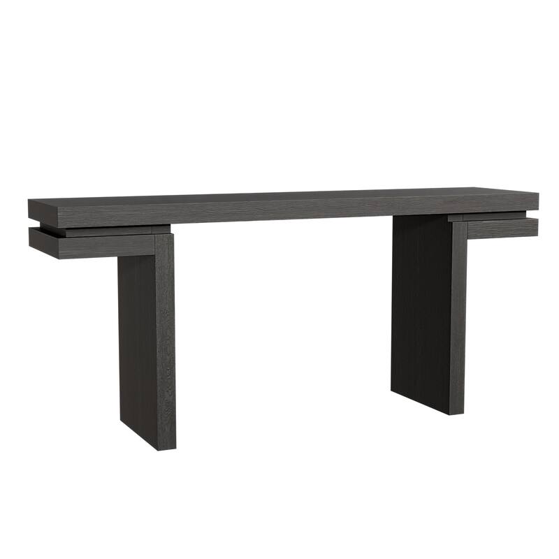 66" Extra Wide Real Wood Veneered Console Table, Minimalist Sofa Table Behind Couch for Entryway, Hallway, Living Room