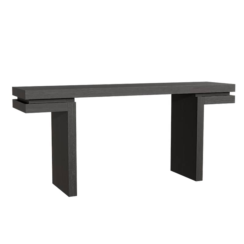66" Extra Wide Real Wood Veneered Console Table Sofa Table Behind Couch