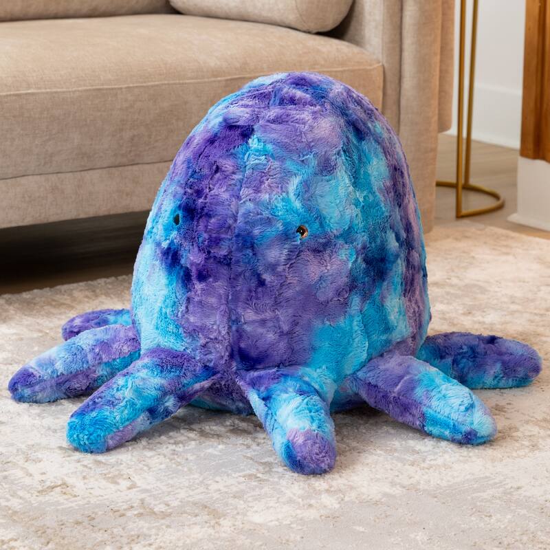 Raven-Symone Huggy the Octopus Sea Buddy Large Kids Stuffed Animal Bean Bag and Pouf