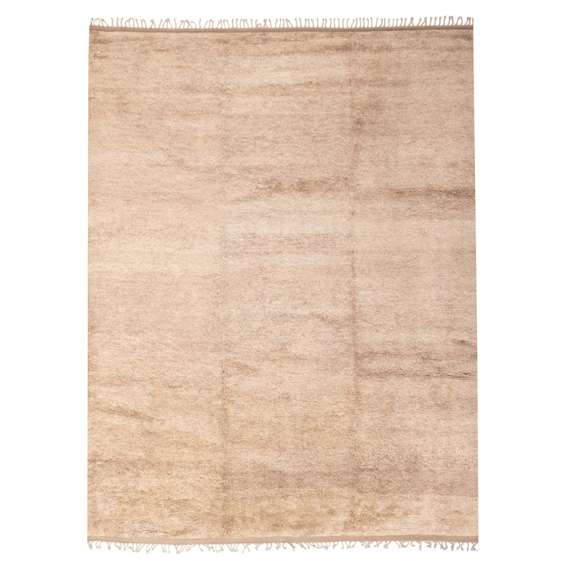 ECARPETGALLERY Hand-knotted Pak Finest Gabbeh Khaki Wool Rug - 10'3 x 13'3