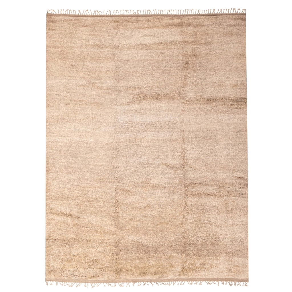 ECARPETGALLERY Hand-knotted Pak Finest Gabbeh Khaki Wool Rug - 10'3 x 13'3