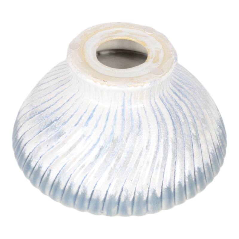 Decorative Ceramic Textured Pedestal Bowl - 10", Blue & White - 10.0"