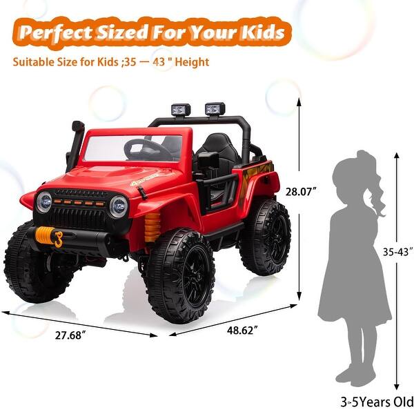 dimension image slide 0 of 3, Ride on Car 24V Truck for Kids & Parents, Battery Powered Toy Car