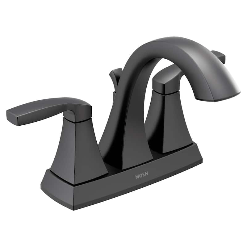 Moen Voss Double Handle Centerset Bathroom Faucet (Valve Included) - Matte Black