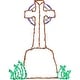 preview thumbnail 1 of 1, Haunted Hill Farm Halloween Indoor/Outdoor CrossTombstone LED Light (39 in. x 54 in.)