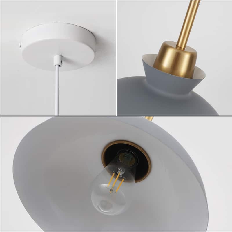 1-Light Modern Classic Semi Flush Mount Chandelier, Farmhouse Dome Pendant Light for Kitchen Island Dining Room