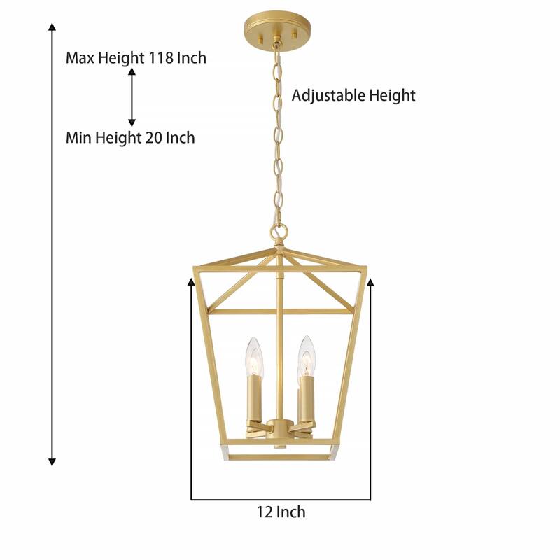Finnick 4-light Modern Farmhouse Lantern Kitchen Island Pendant with UL Certified