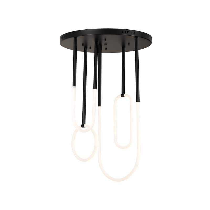 4-Light LED Integrated Modern Space-Age Design Circular Chandelier