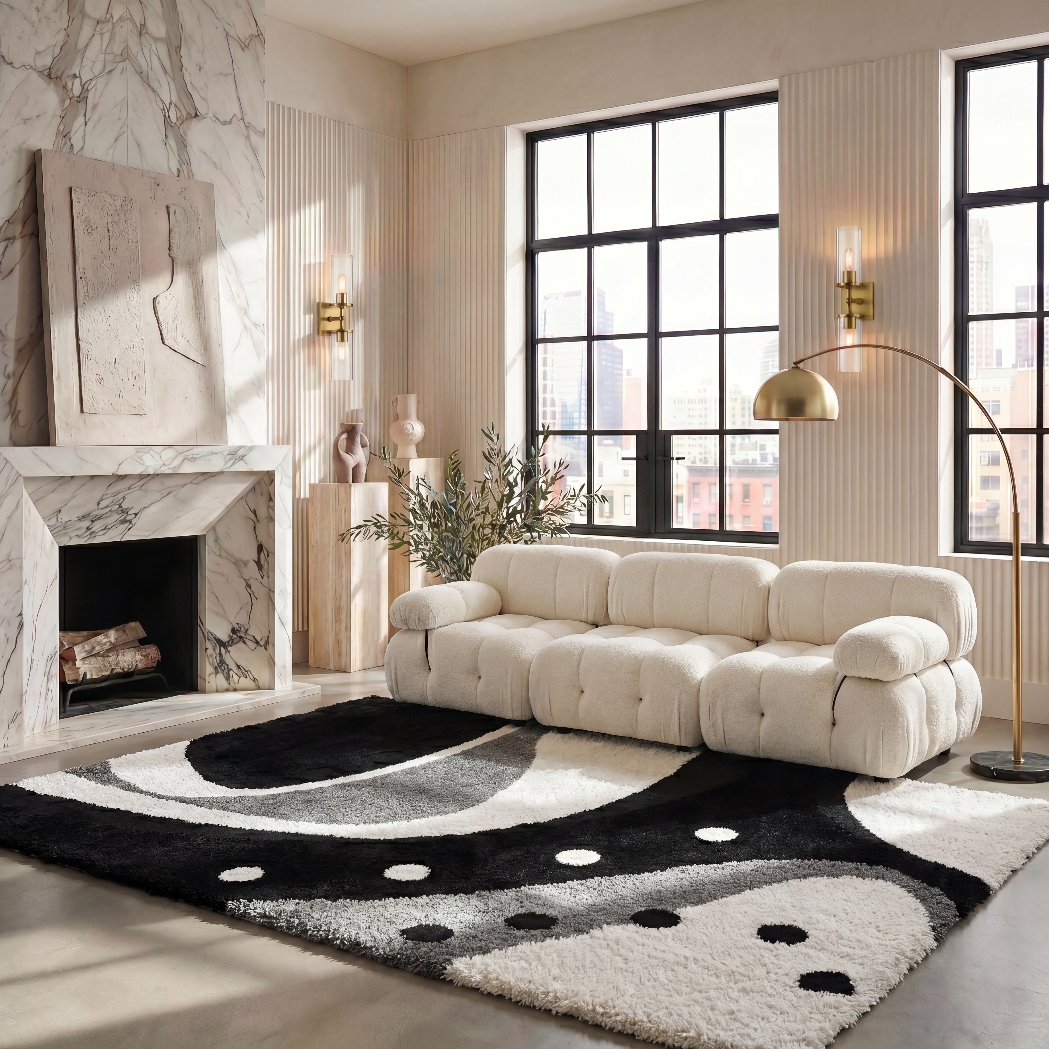 SAFAVIEH Florida Shag Wakaba Abstract 1.2-inch Thick Rug