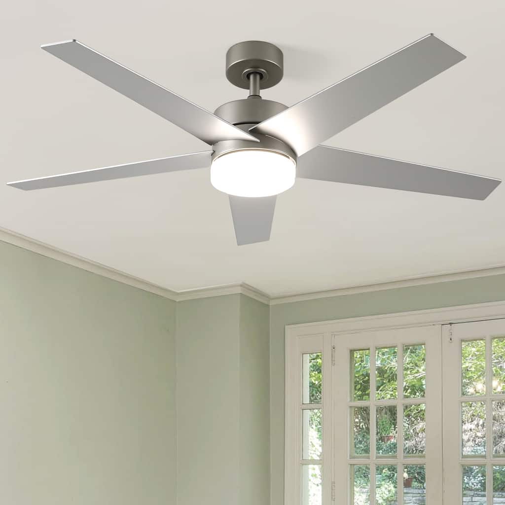 Ceiling Fan 52" with Lights and Remote, 5 Blade Ceiling Fan with Dimmable Light - 53"