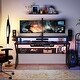 preview thumbnail 2 of 11, 47 inche Computer Desk with Storage Shelf and Monitors Shelf, Gaming Gamer Desk