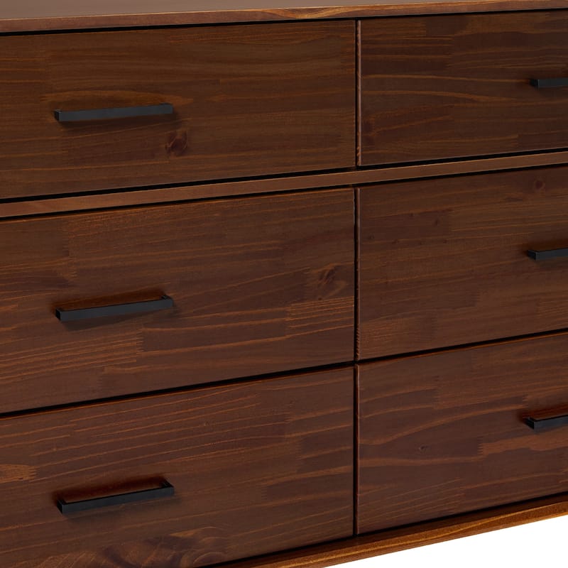 Middlebrook Modern Solid Wood 6-Drawer Dresser with Metal Handles