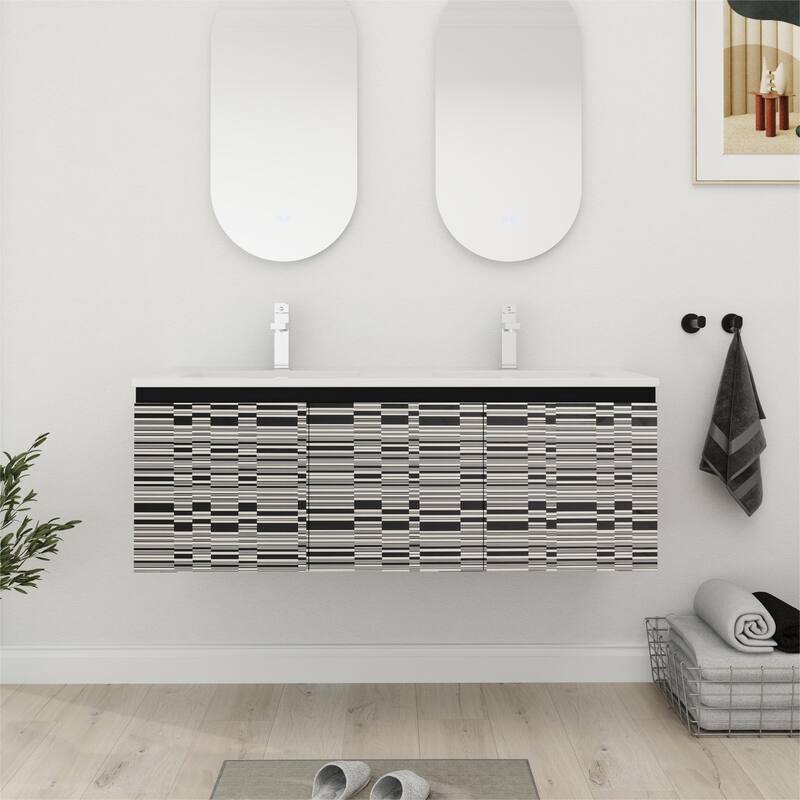 Bathroom Vanity With Sink In 24/30 Inch, Floating Bathroom Vanity with Soft Close Door