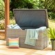 preview thumbnail 1 of 73, Glitzhome 142 Gallon Outdoor Patio Oversize Storage Bench Wicker Table Deck Box