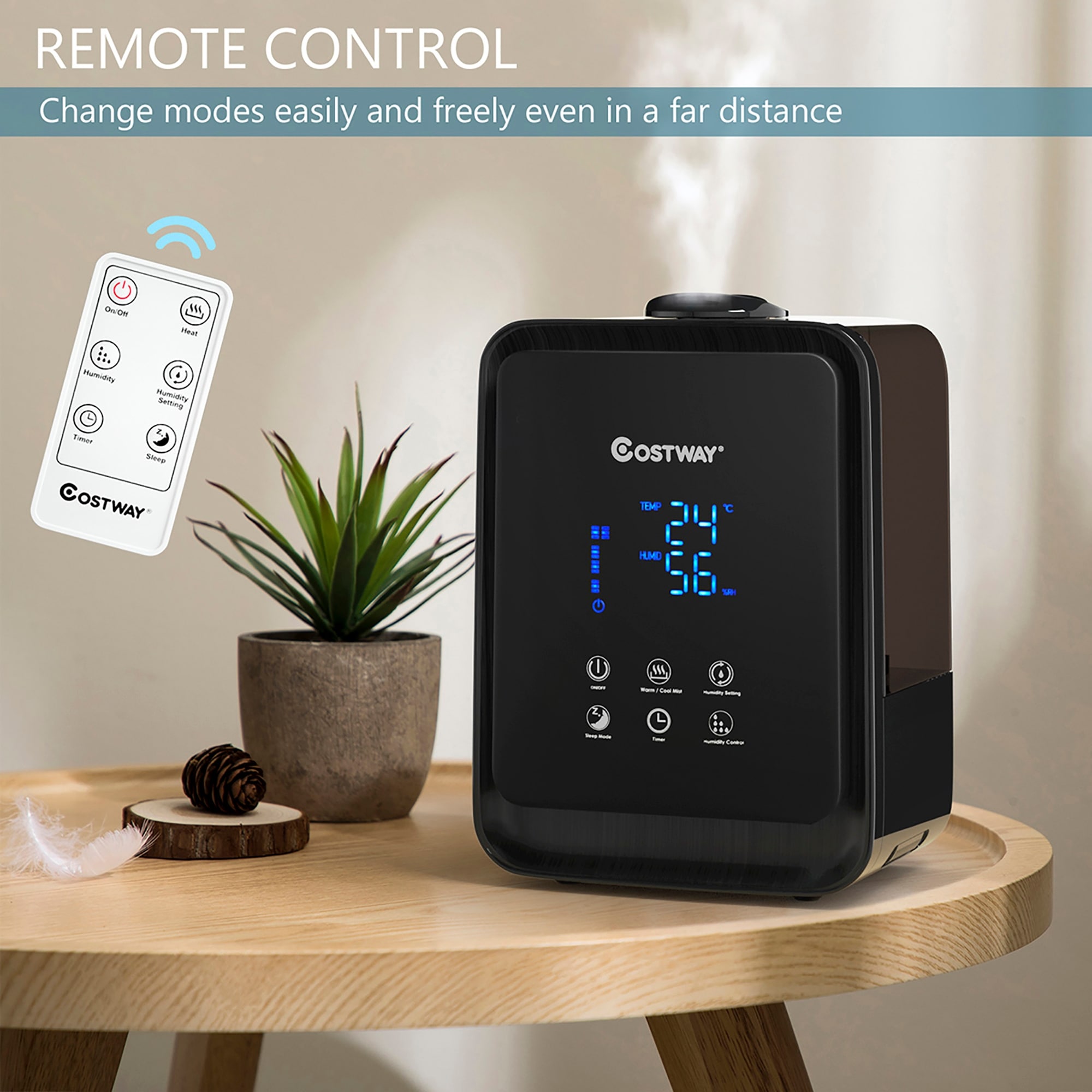 Costway 6l cool mist humidifier air diffuser home office room led display remote control sale