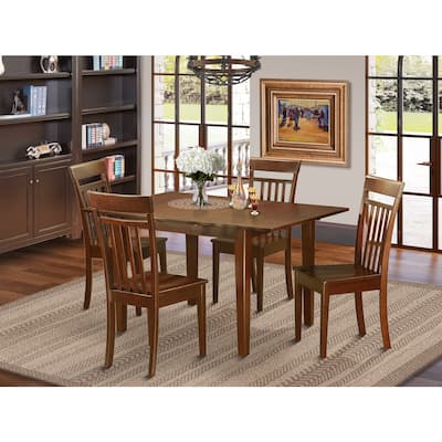 Vintage Dinette Set - Table & 4 Chairs - 42"/54" Rectangular Kitchen Table with Butterfly Leaf