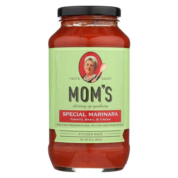 Mom's Pasta Sauce Special Marinara Sauce - Tomato, Basil and Cream - Case of 6 - 24 Fl oz.