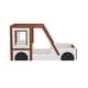 preview thumbnail 5 of 8, Car-Shaped Twin Bed for Kids, White & Orange, Playful & Safe Design