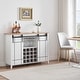 preview thumbnail 21 of 19, Farmhouse 47'' Wine Bar Cabinet Buffet Sideboard Cabinet with 16 Bottle Wine Rack - 15.7"D x 47.2"W x 34.61"H