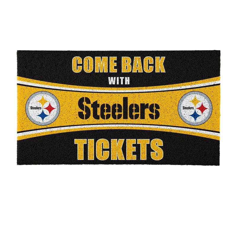 Pittsburgh Steelers 28 in. x 16 in. PVC "Come Back With Tickets" Trapper Door Mat