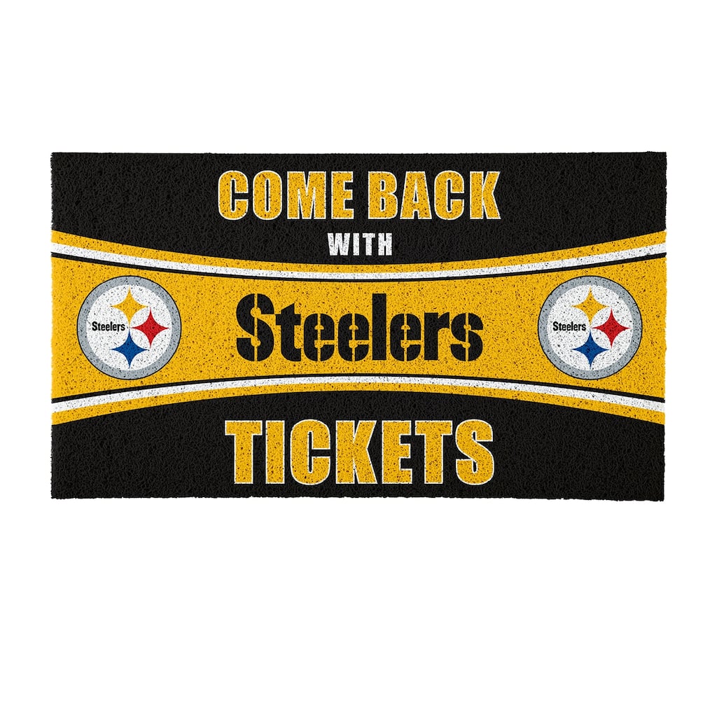 Pittsburgh Steelers 28 in. x 16 in. PVC "Come Back With Tickets" Trapper Door Mat