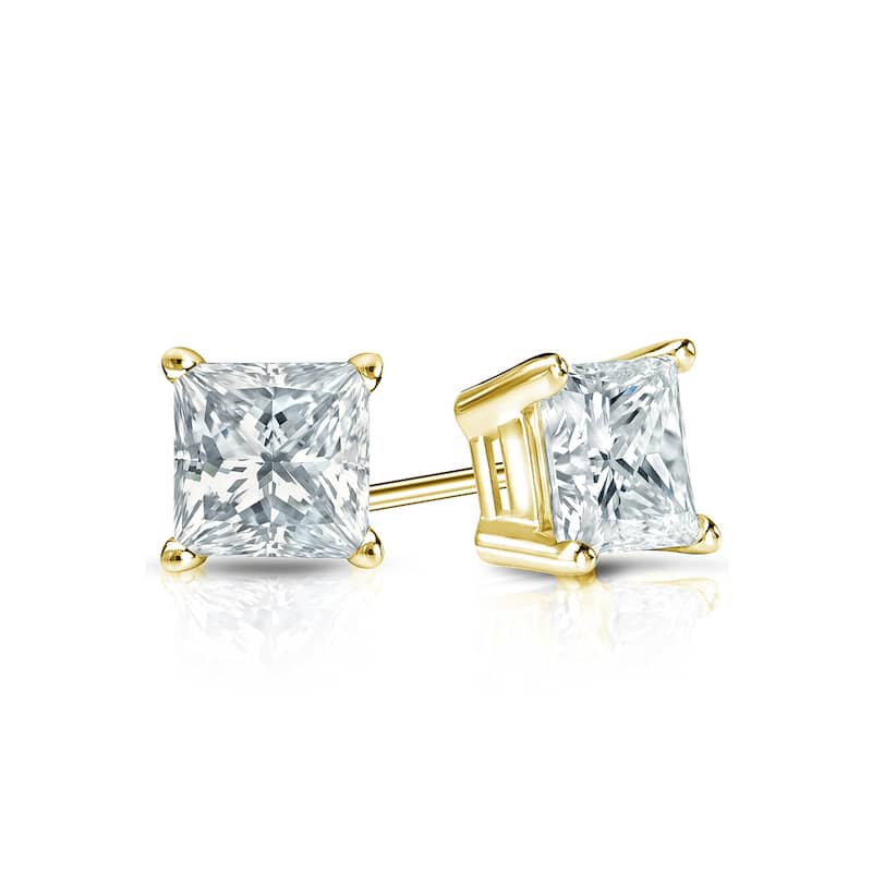 Vault Classic 0.50ct TW Natural Princess Diamond 4-Prong Studs Guardian-Back (I VS2)