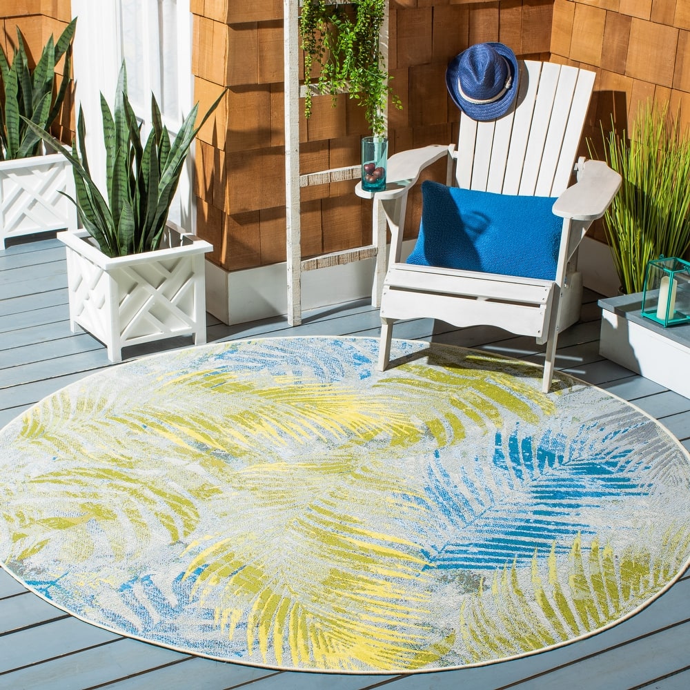 SAFAVIEH Summer Palmey Tropical Indoor/ Outdoor Waterproof Patio Backyard Rug