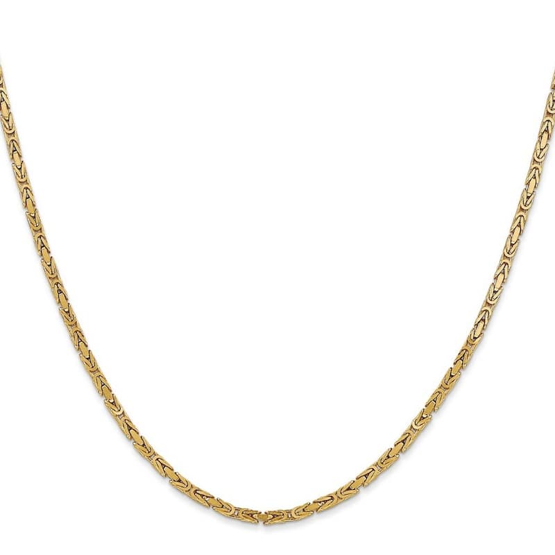 Curata 10k Yellow Gold 2mm Byzantine Chain Bracelet Options: 7" 8"