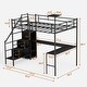 preview thumbnail 4 of 15, Full Metal LED Loft Bed Frame with L-shaped Desk, Charging Cradle and 2 Fabric Drawers