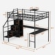 preview thumbnail 7 of 18, Full Size Metal Loft Bed with L-Shaped Desk, RGB LED Lighting, USB Charging Station, Wardrobe Cabinet, Drawers, Ladder