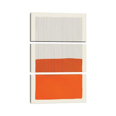 iCanvas "Bright Pop Orange Black Lines" by EmcDesignLab 3-Piece Wall Art Set