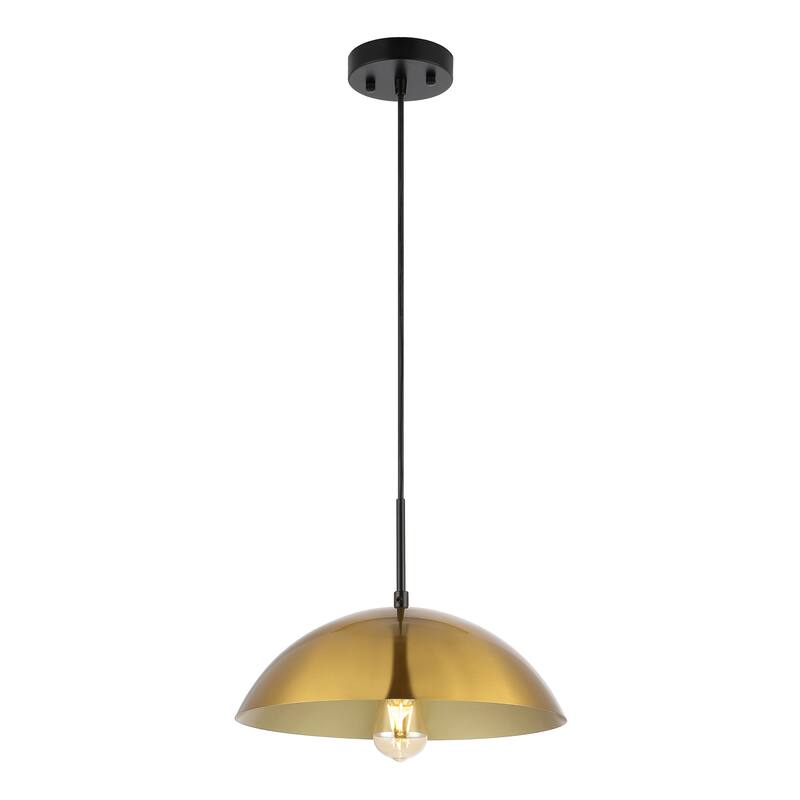 SAFAVIEH Ilselore 14-inch Pendant Light - 14 In. W x 14 In. D x 25873 In. H - Brass/Black - 14Wx14Dx70H