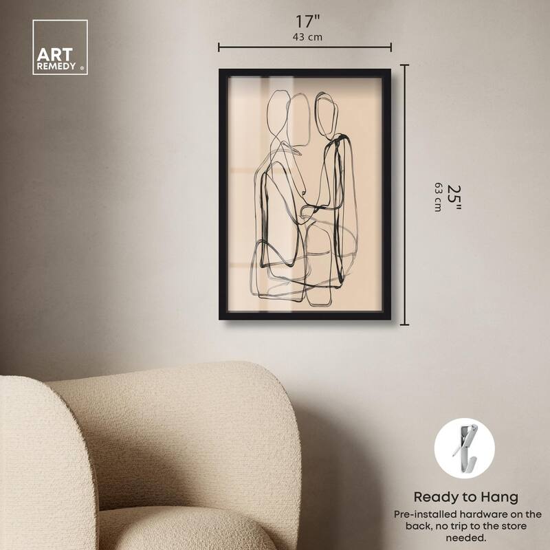 Embrace of Lines III Shadowbox by Art Remedy