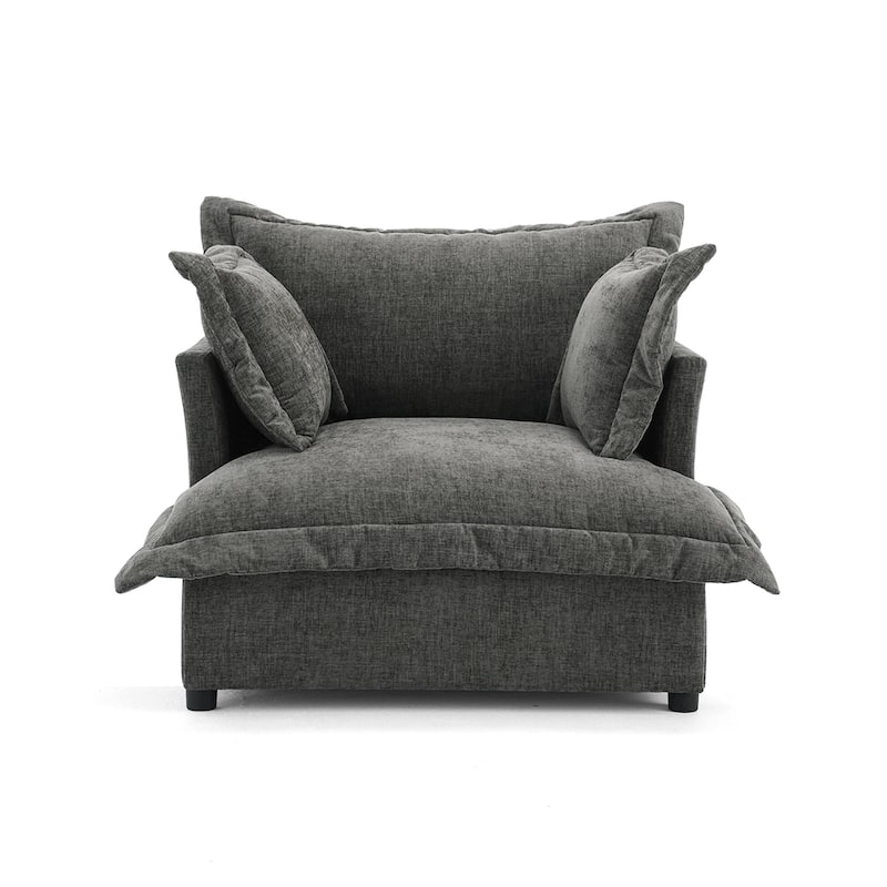 Double Layer Cushion Comfy Cloud Modular Sectional Sofa Couch Ottoman