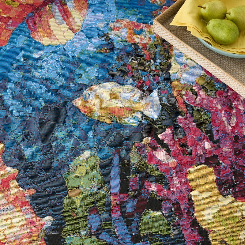 Nourison Color Splash Indoor/Outdoor Multicolored Graphic Area Rug