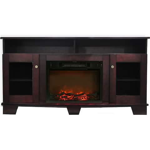 Cambridge CAM6022-1MAH Savona Mahogany Fireplace Mantel with Electronic Fireplace Insert