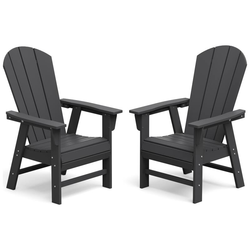 Polytrends Laguna Casual Upright Adirondack Chair (Set of 2) - Gray