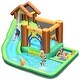 preview thumbnail 16 of 24, Inflatable Waterslide Bounce House Climbing Wall Ball Pit with Blower - Green, Yellow and Blue - 145" x 120" x 91" (L x W x H)