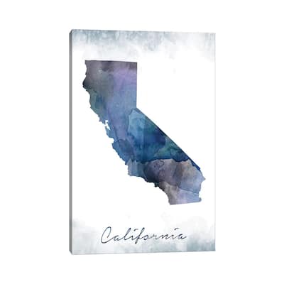 iCanvas "California State Bluish" by WallDecorAddict Canvas Print