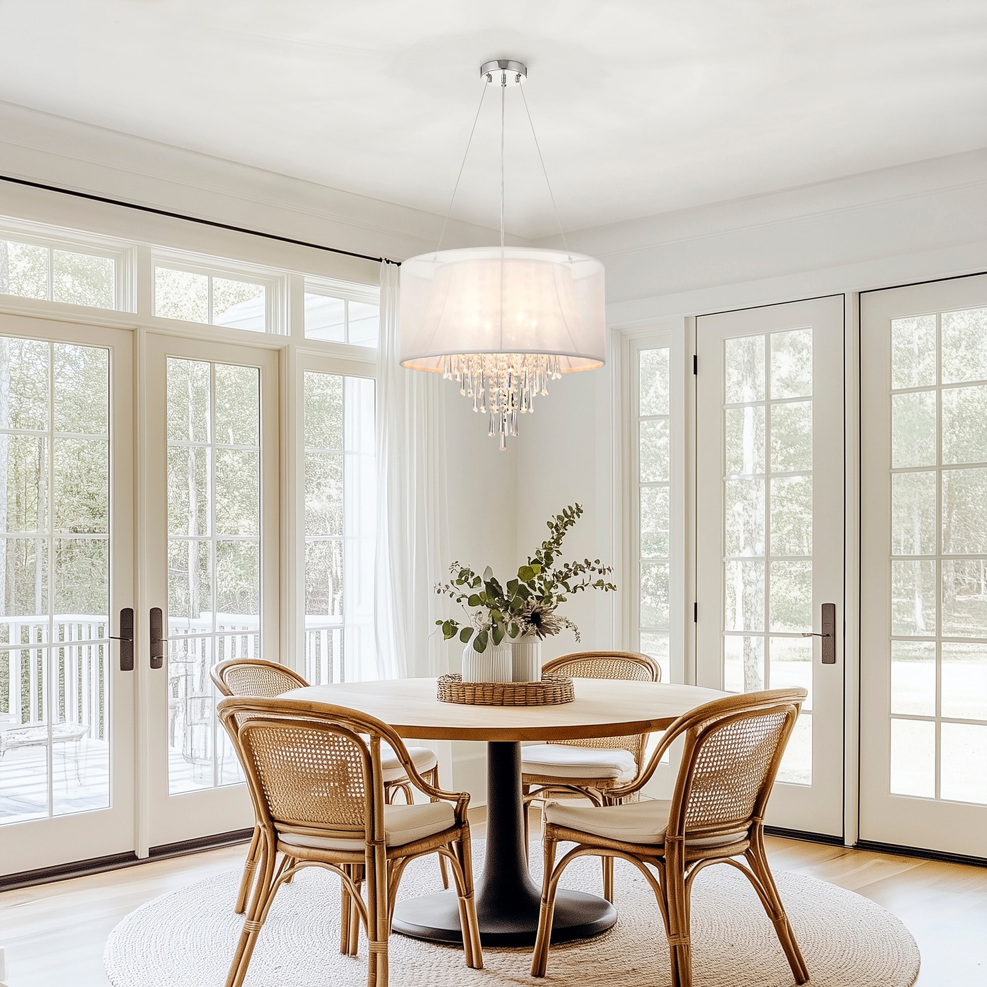 Edvivi Crystal 4 Light Drum Chandelier