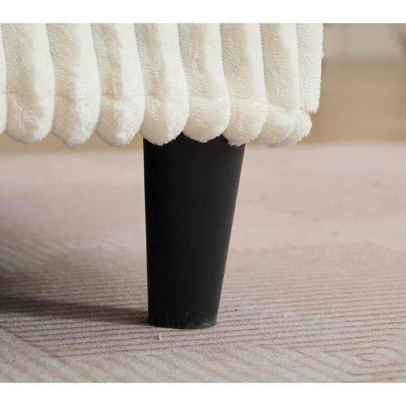 Oversized Corduroy Chaise Lounge Chair, Adjustable 4-Gear Reclining Sleeper Sofa Bed, Living Room Deep Seat Leisure Sofa Chair