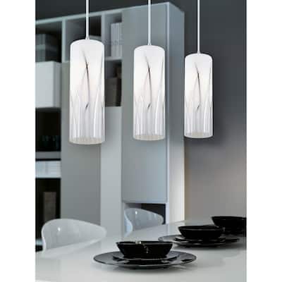Eglo Rivato 3-light Chrome Multi Light Pendant with White and Chrome Décor