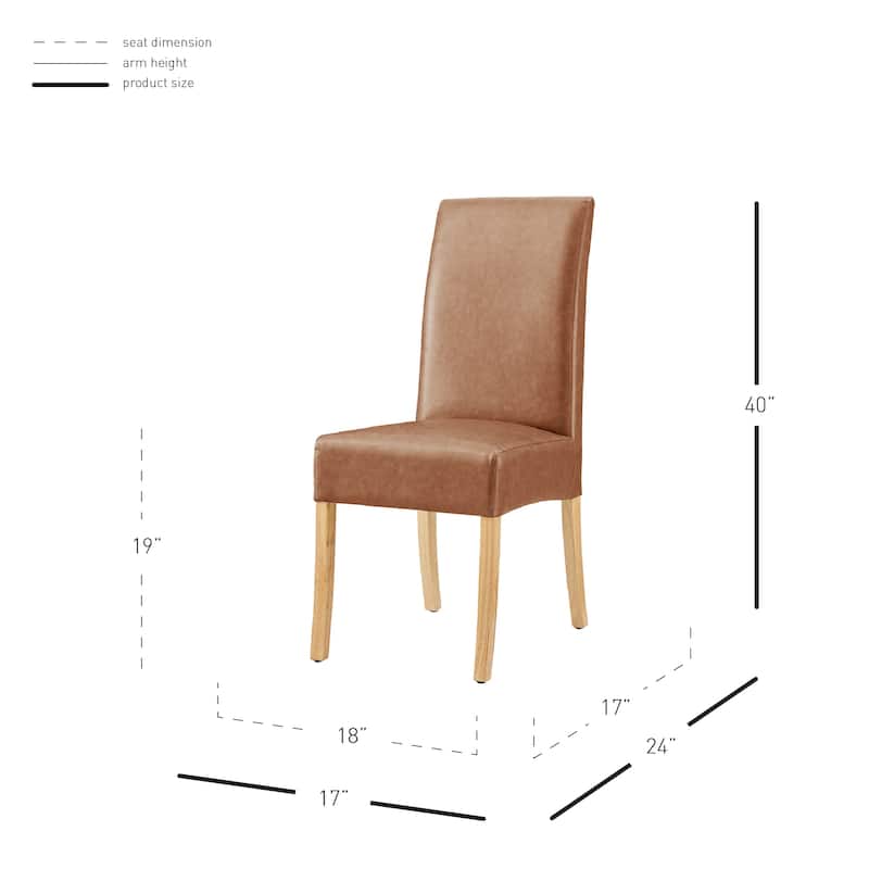NPD Furniture Valencia Faux Leather Dining Side Chair (Set of 2)