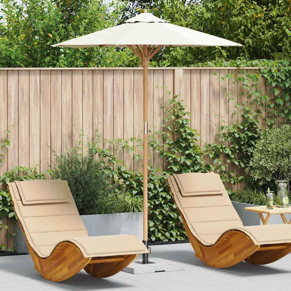 vidaXL Garden Parasol Cream White Ø 270 x 260 cm Bamboo - 70.87 x 70.87 x 90.55 in