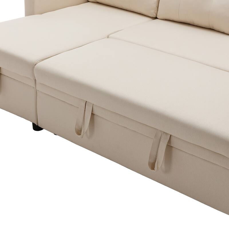Modern L-Shape Convertible Sleeper Sectional Sofa